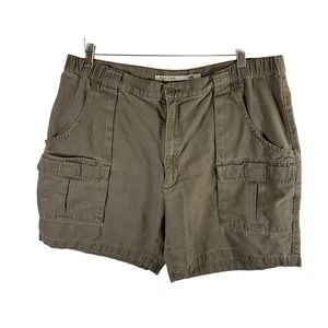 Savane Men Cargo Shorts Size 40 Yeast Brown Elastic Waist Cotton Canvas S8SB0001